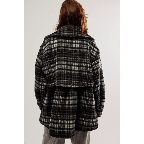 FREE PEOPLE Highlands Wool Peacoat / Salt & Pepper - Picture 2 of 8
